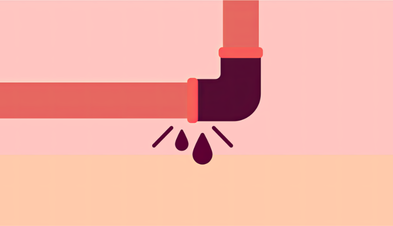 An illustration of a leaking pipe.